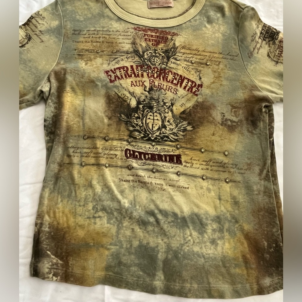 Skinny Minnie All-Over print tight fit long sleeve shirt yellow and green Large - Picture 2 of 8